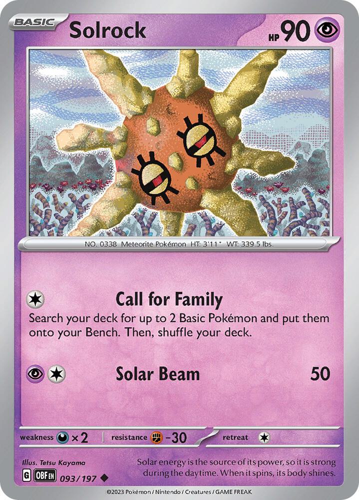 Solrock 093/197 (SV03: Obsidian Flames)  | Good Games Adelaide SA