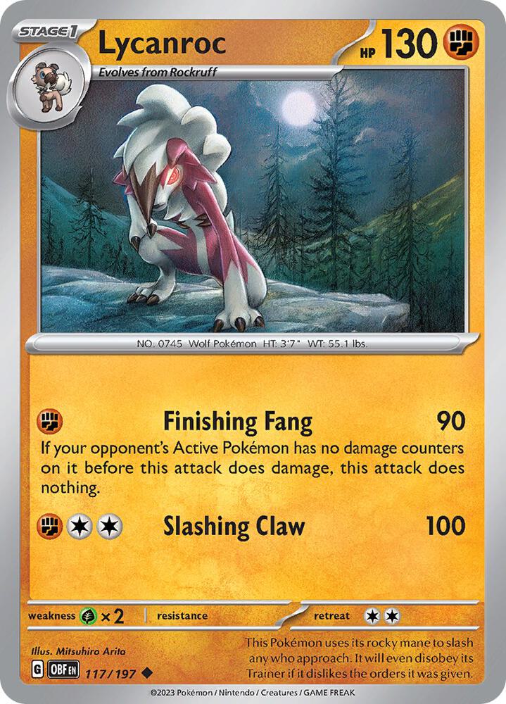 Lycanroc 117/197 (SV03: Obsidian Flames)  | Good Games Adelaide SA