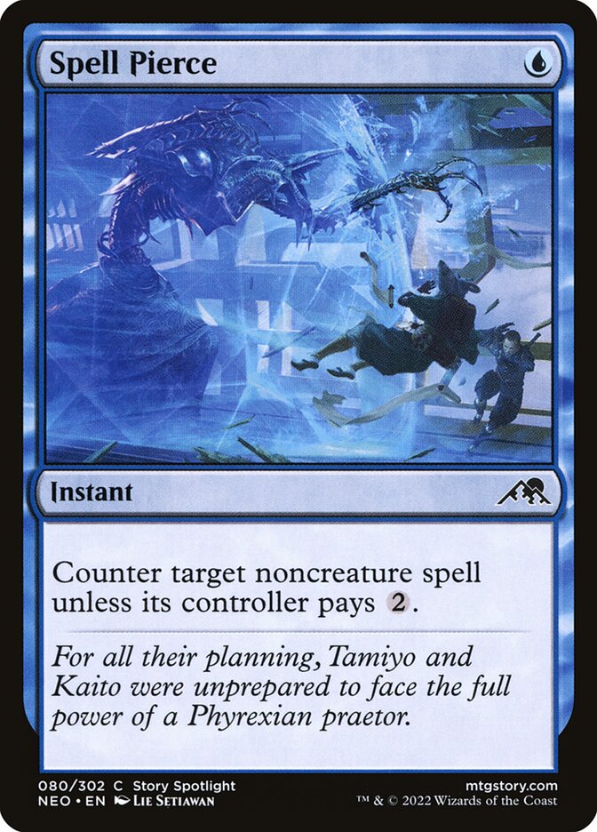 Spell Pierce 80 (Kamigawa: Neon Dynasty)  - Foil | Good Games Adelaide SA