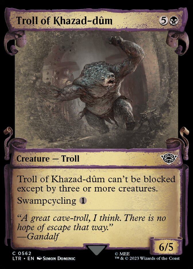 Troll of Khazad-dûm 562 (Universes Beyond: The Lord of the Rings: Tales of Middle-earth)  - Showcase Scroll Foil | Good Games Adelaide SA