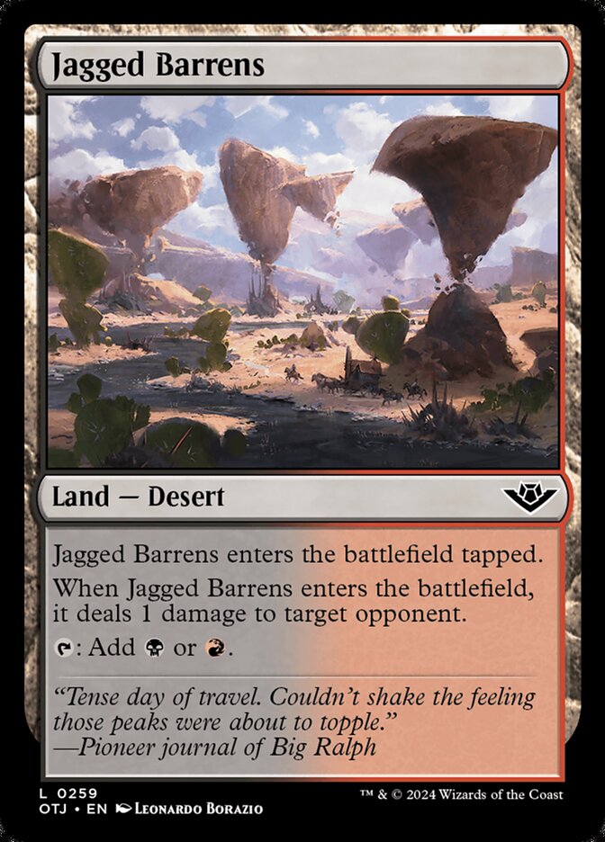Jagged Barrens 259/286 (Outlaws of Thunder Junction)  | Good Games Adelaide SA