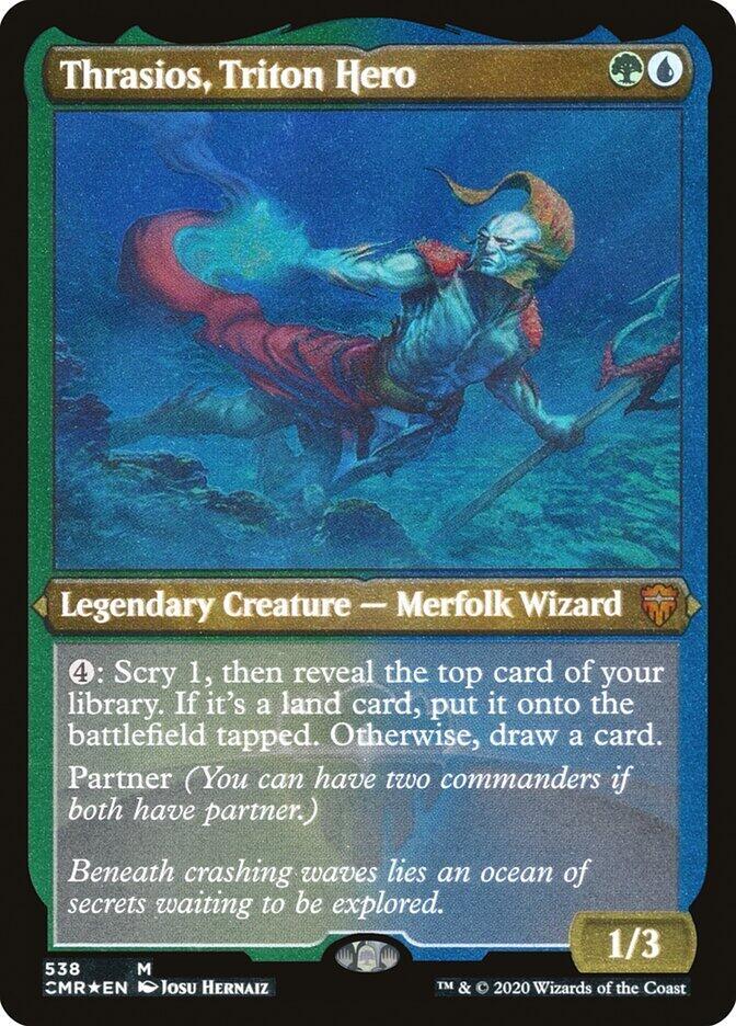 Thrasios Triton Hero Foil Etched 538 (Commander Legends)  - Foil | Good Games Adelaide SA