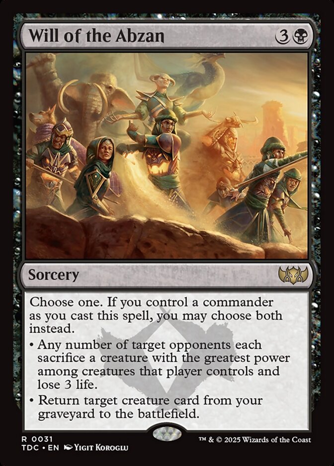 Will of the Abzan 31 (Commander: Tarkir: Dragonstorm)  | Good Games Adelaide SA