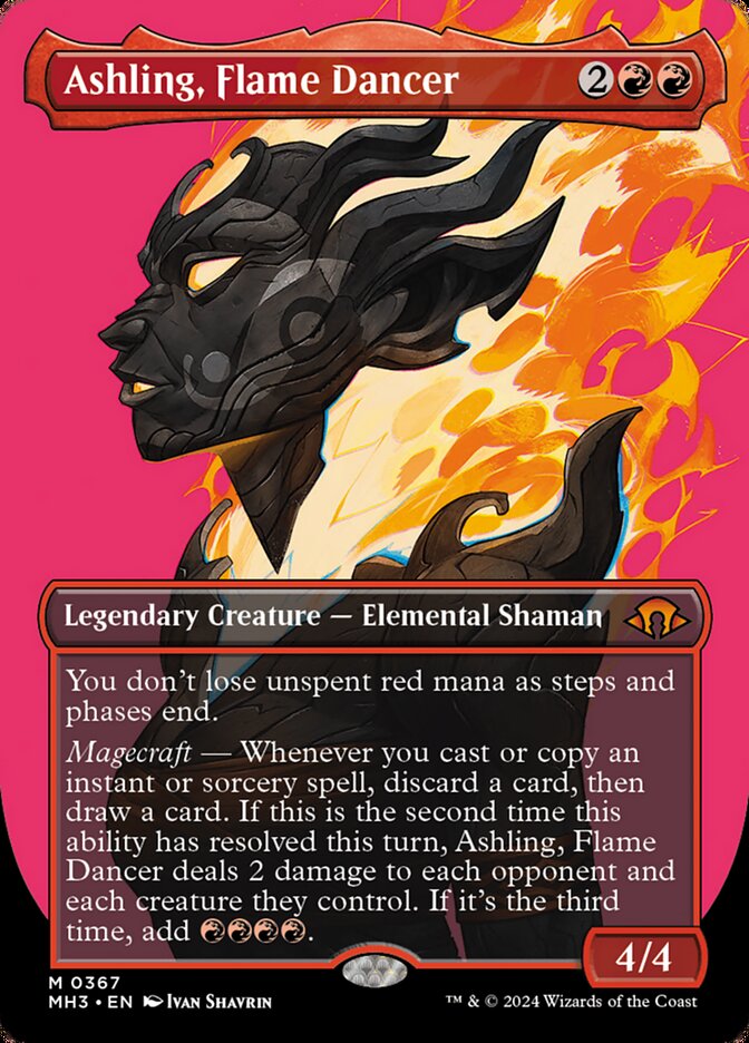 Ashling Flame Dancer Borderless 367 (Modern Horizons 3)  - Borderless Foil | Good Games Adelaide SA