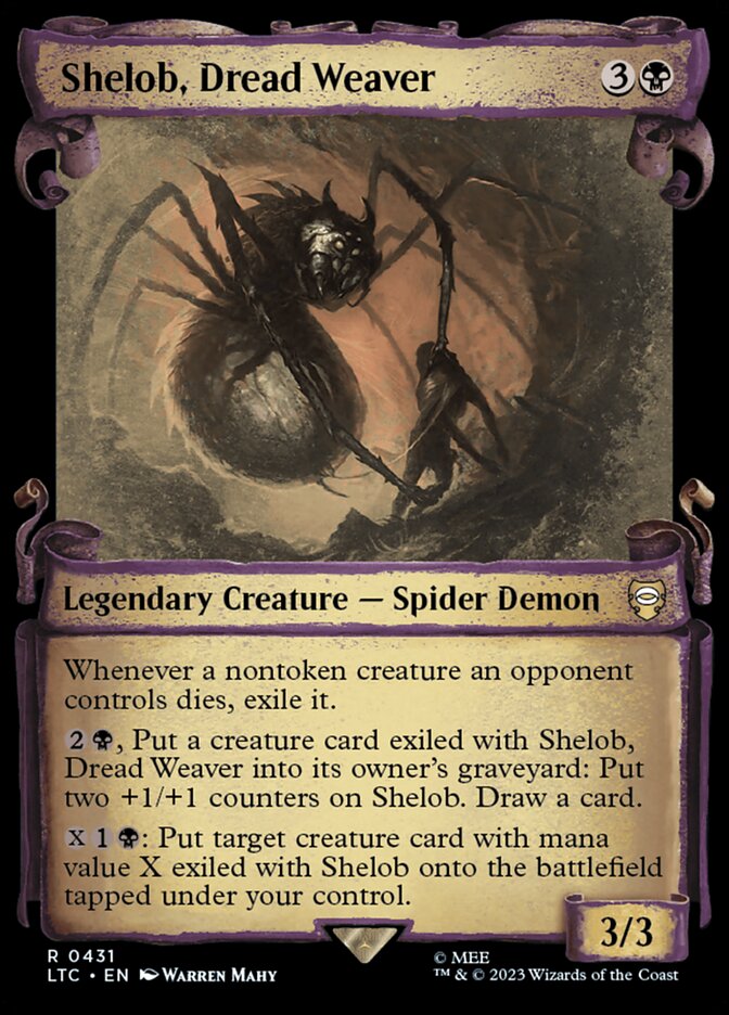 Shelob, Dread Weaver 431 (Commander: The Lord of the Rings: Tales of Middle-earth)  - Showcase Scroll Foil | Good Games Adelaide SA