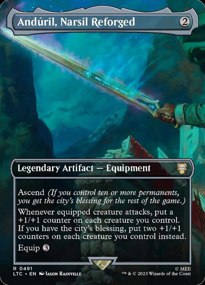 Andúril, Narsil Reforged 491 (Commander: The Lord of the Rings: Tales of Middle-earth)  - Borderless Foil | Good Games Adelaide SA