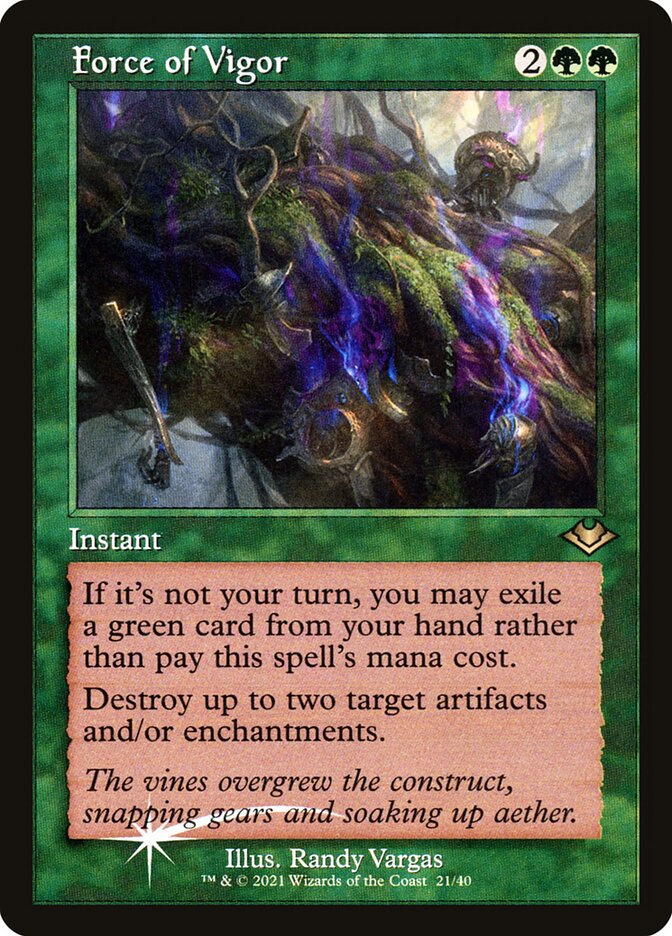 Force of Vigor 21/40 (Modern Horizons)  - Retro Foil | Good Games Adelaide SA