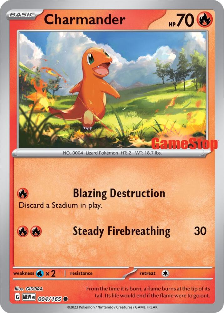 Charmander GameStop Exclusive 004/165 (Miscellaneous Cards & Products)  - Reverse Holofoil | Good Games Adelaide SA