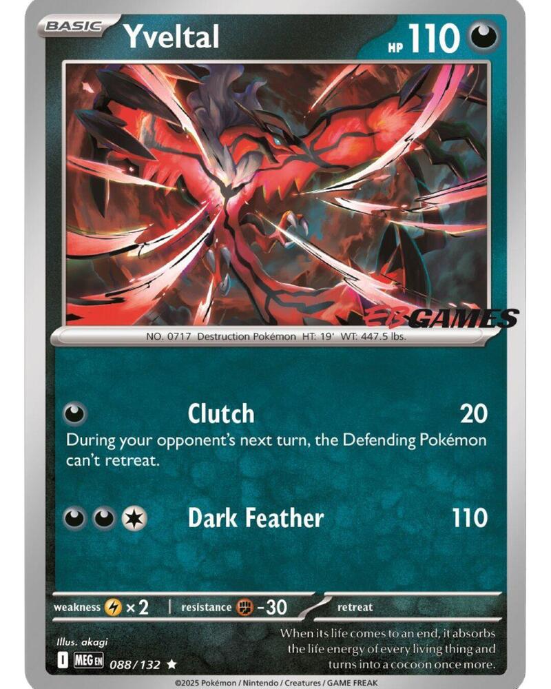Yveltal EB Games 088/132 (Miscellaneous Cards & Products)  - Holofoil | Good Games Adelaide SA