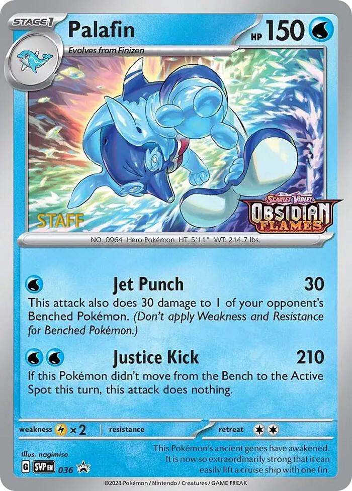 Palafin Prerelease Staff 036 (SV: Scarlet & Violet Promo Cards)  - Holofoil | Good Games Adelaide SA