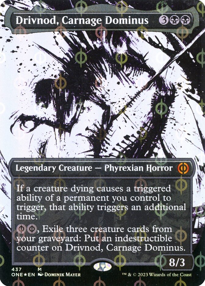 Drivnod, Carnage Dominus 437/271 (Phyrexia: All Will Be One)  - Borderless Compleat Foil | Good Games Adelaide SA