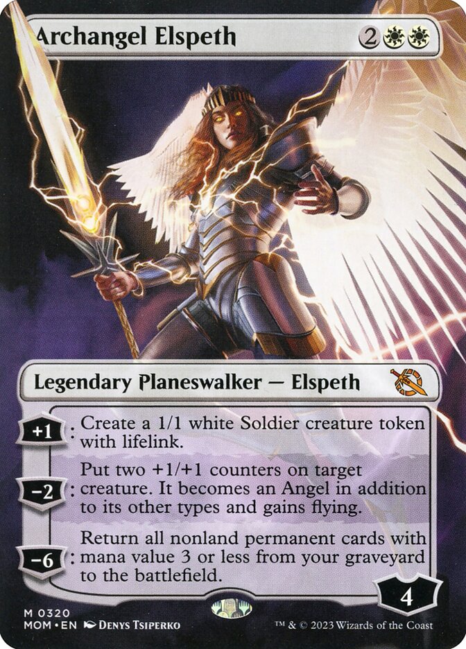 Archangel Elspeth 320 (March of the Machine)  - Borderless Foil | Good Games Adelaide SA
