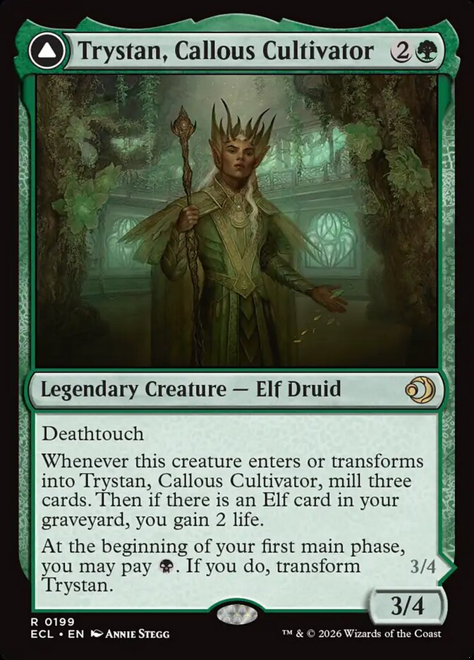 Trystan, Callous Cultivator // Trystan, Penitent Culler 199 (Lorwyn Eclipsed)  - Foil | Good Games Adelaide SA