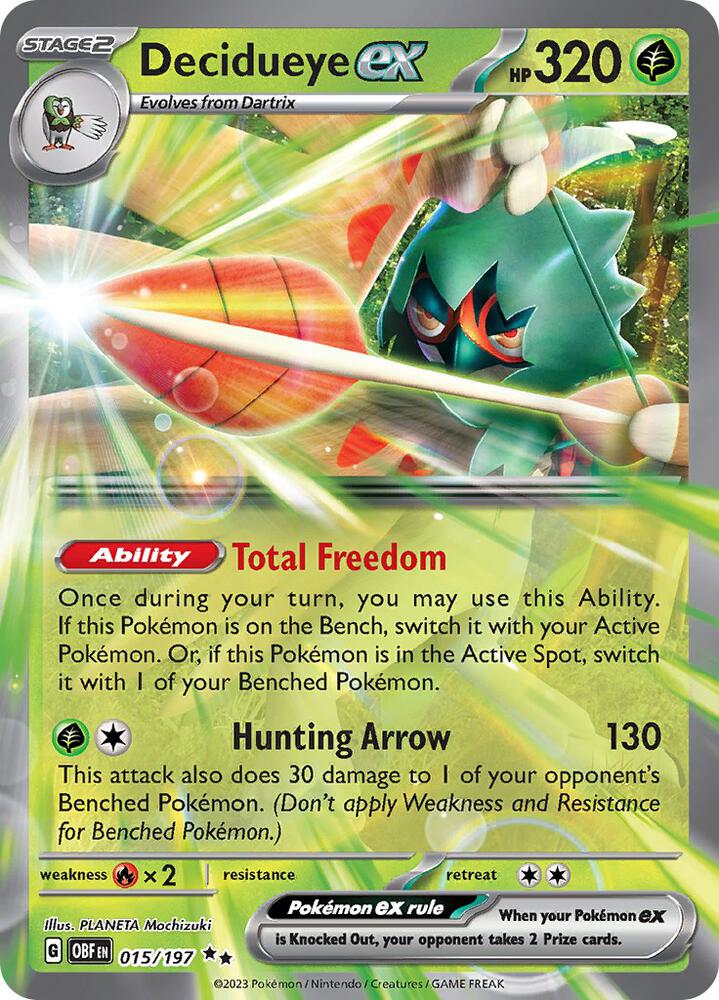 Decidueye ex 015/197 (SV03: Obsidian Flames)  - Holofoil | Good Games Adelaide SA