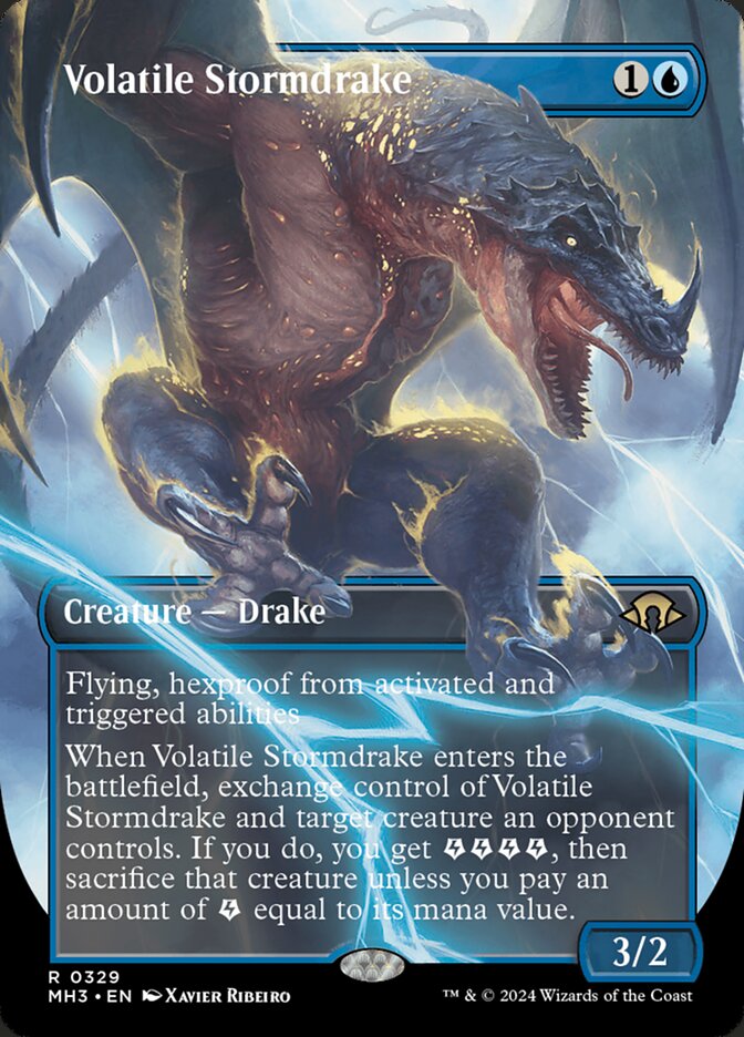 Volatile Stormdrake 329/319 (Modern Horizons 3)  - Borderless Foil | Good Games Adelaide SA