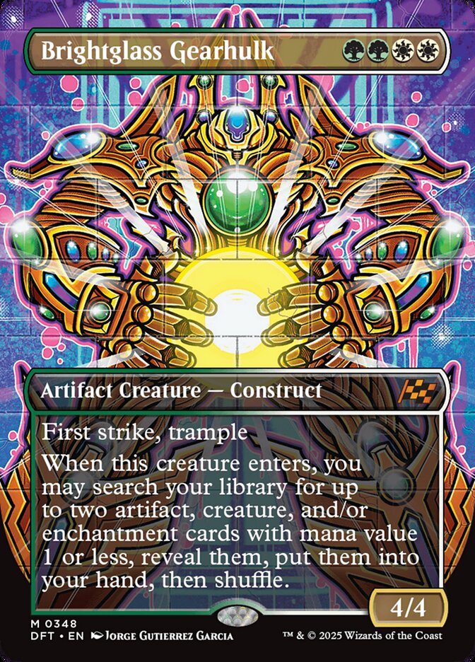 Brightglass Gearhulk Borderless 348 (Aetherdrift)  - Borderless Foil | Good Games Adelaide SA