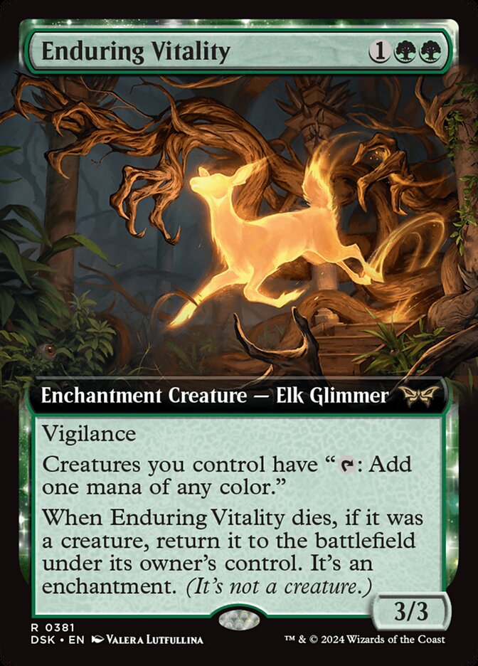 Enduring Vitality 381 (Duskmourn: House of Horror)  - Extended Art Foil | Good Games Adelaide SA