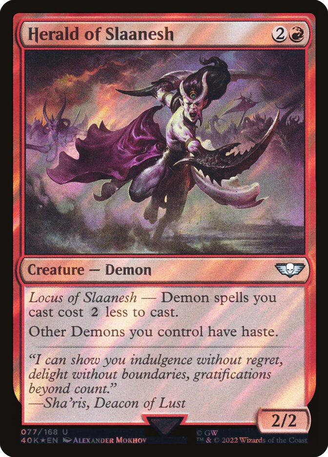 Herald of Slaanesh 77★/617 (Universes Beyond: Warhammer 40,000)  - Surge Foil | Good Games Adelaide SA