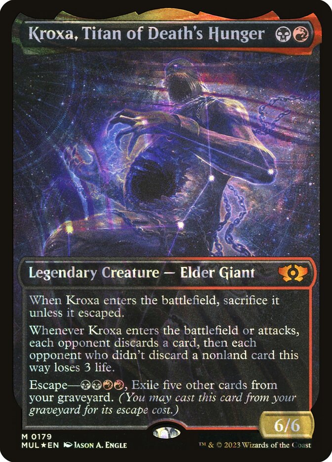 Kroxa, Titan of Death's Hunger 179 (March of the Machine: Multiverse Legends)  - Showcase Halo Foil | Good Games Adelaide SA