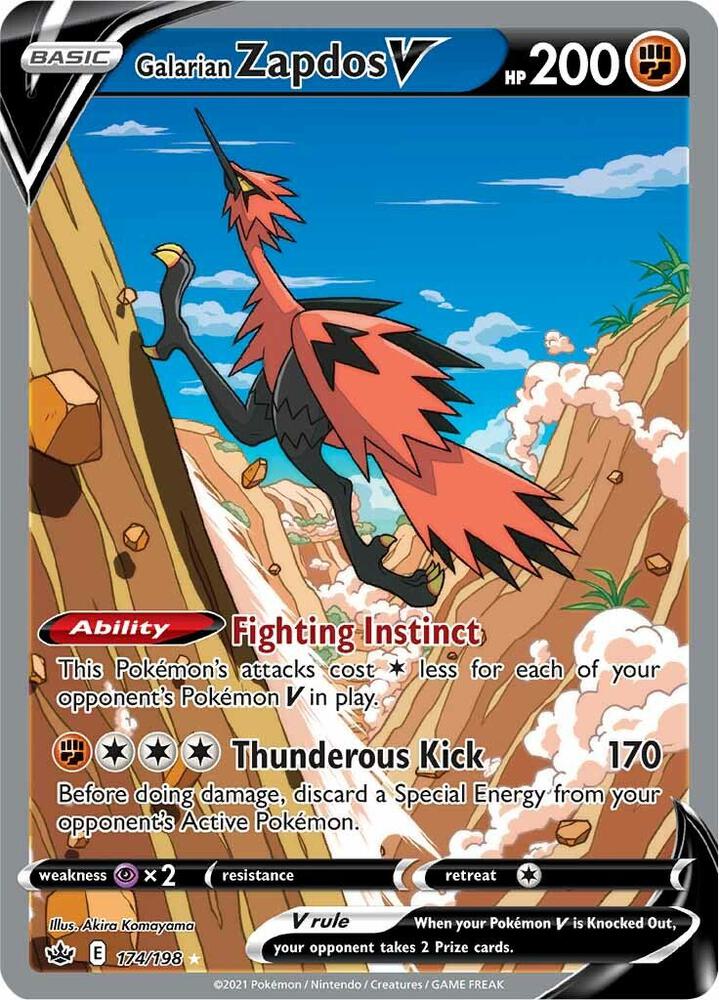 Galarian Zapdos V Alternate Full Art 174/198 (SWSH06: Chilling Reign)  - Holofoil | Good Games Adelaide SA