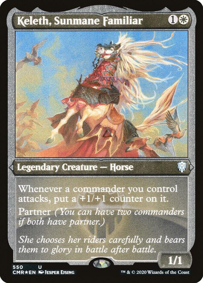 Keleth Sunmane Familiar Foil Etched 550 (Commander Legends)  - Foil | Good Games Adelaide SA