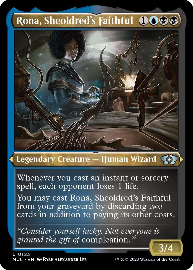 Rona Sheoldreds Faithful Foil Etched 123 (March of the Machine: Multiverse Legends)  - Foil | Good Games Adelaide SA