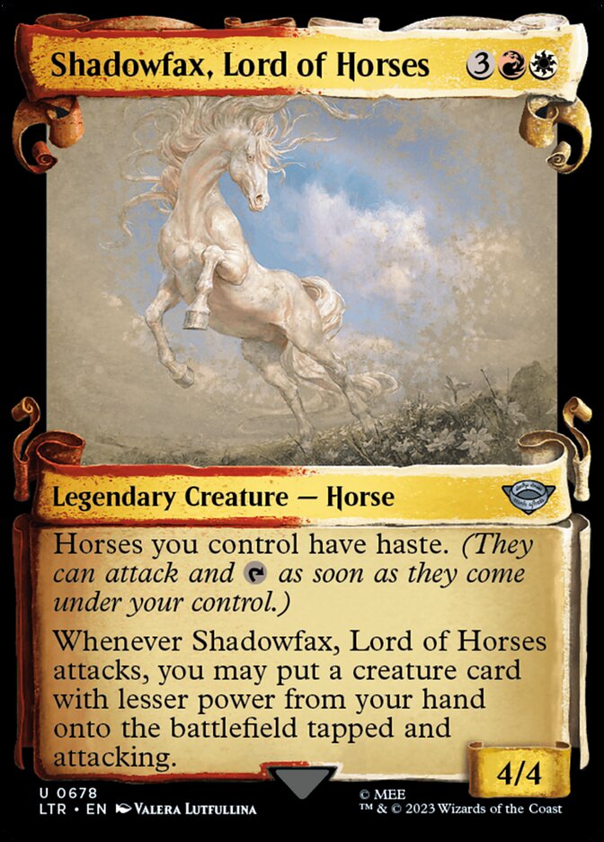 Shadowfax, Lord of Horses 678 (Universes Beyond: The Lord of the Rings: Tales of Middle-earth)  - Showcase Scroll Foil | Good Games Adelaide SA