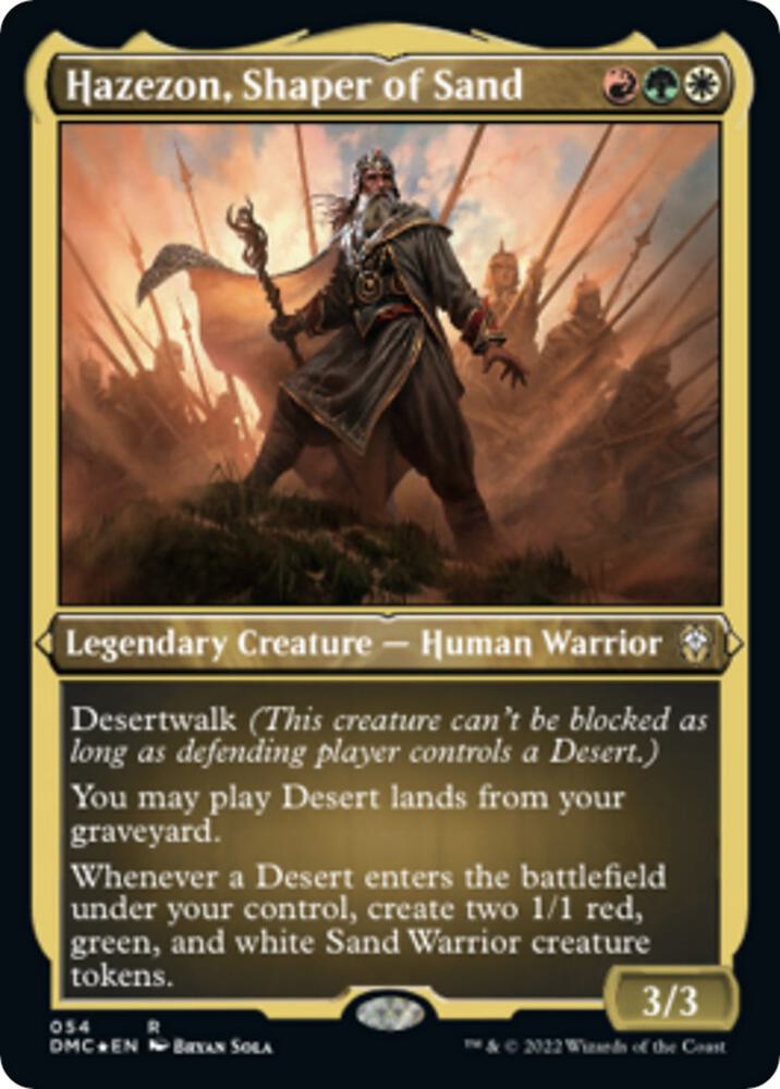 Hazezon Shaper of Sand Foil Etched 54 (Commander: Dominaria United)  - Foil | Good Games Adelaide SA