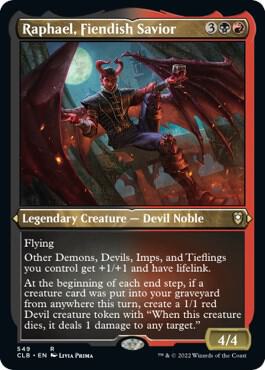 Raphael Fiendish Savior Foil Etched 549 (Commander Legends: Battle for Baldur's Gate)  - Foil | Good Games Adelaide SA