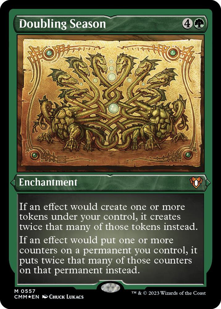 Doubling Season 557 (Commander Masters)  - Etched Foil | Good Games Adelaide SA