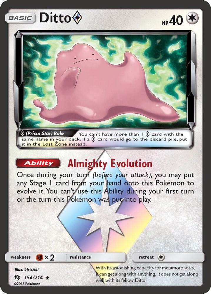 Ditto Prism Star 154/214 (SM - Lost Thunder)  - Holofoil | Good Games Adelaide SA