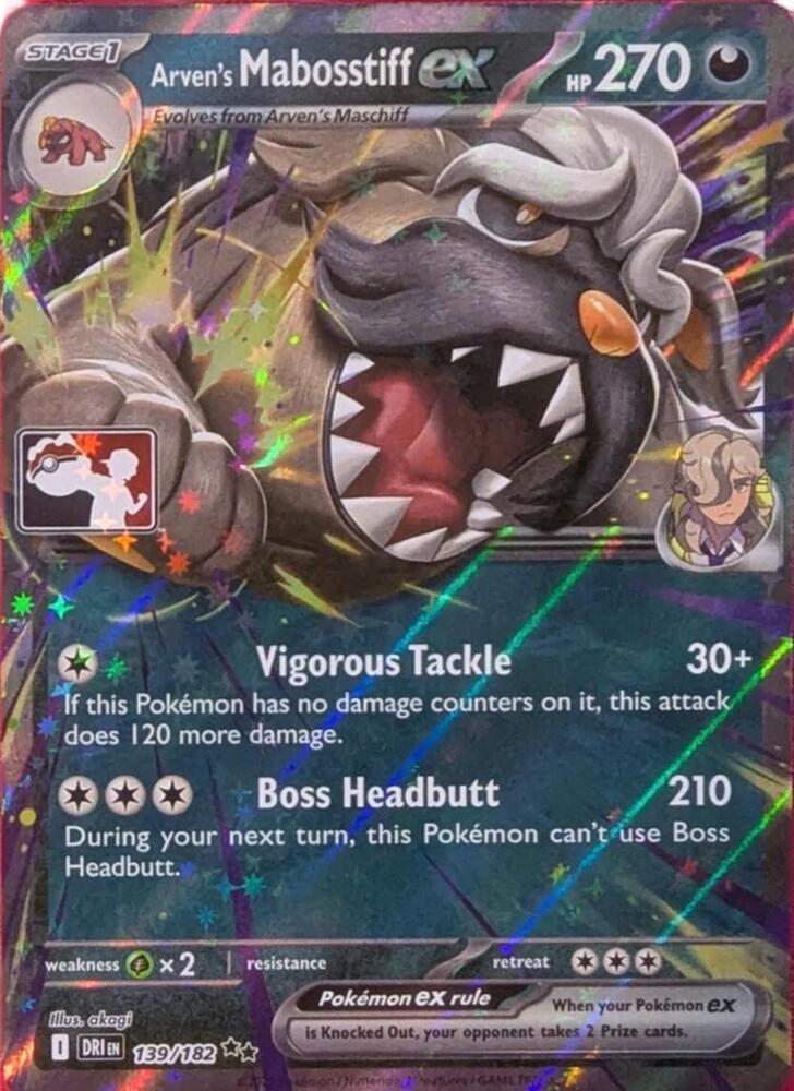 Arven's Mabosstiff ex Series 8 139/182 (Prize Pack Series Cards)  - Holofoil | Good Games Adelaide SA