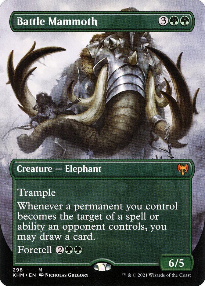Battle Mammoth 298 (Kaldheim)  - Borderless Foil | Good Games Adelaide SA