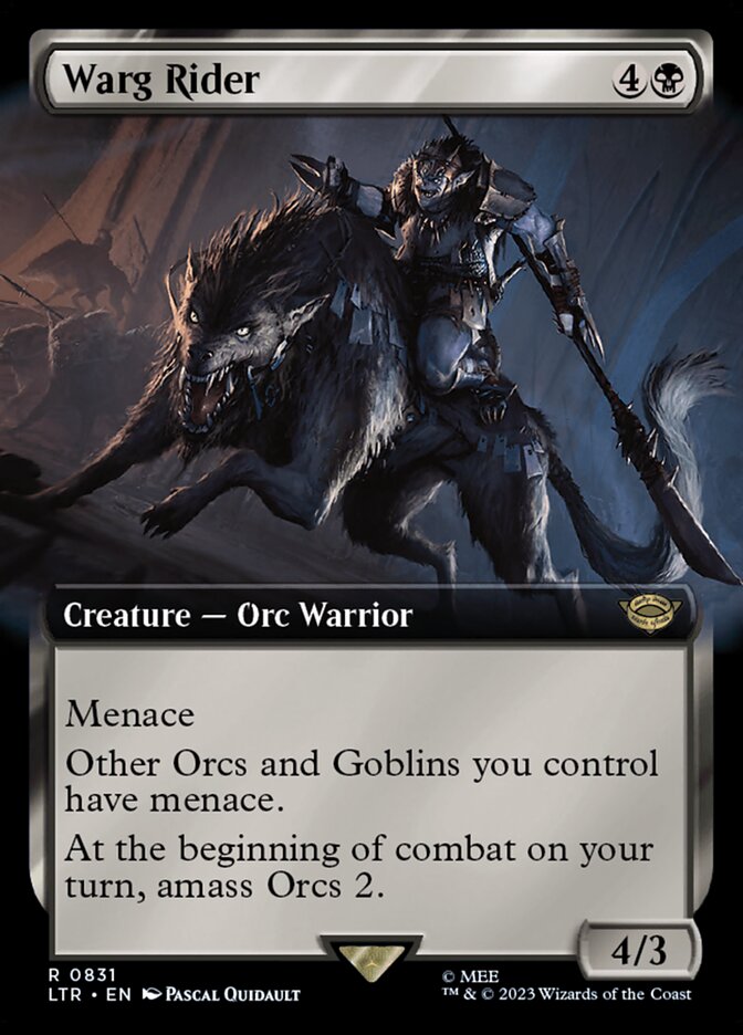 Warg Rider 831 (Universes Beyond: The Lord of the Rings: Tales of Middle-earth)  - Extended Art | Good Games Adelaide SA