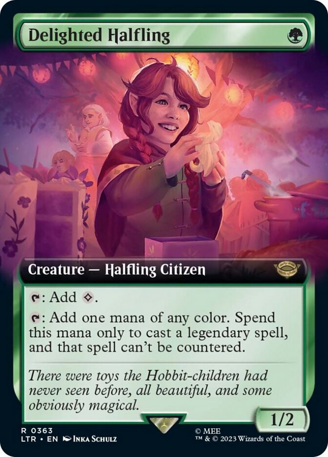 Delighted Halfling 363 (Universes Beyond: The Lord of the Rings: Tales of Middle-earth)  - Extended Art | Good Games Adelaide SA