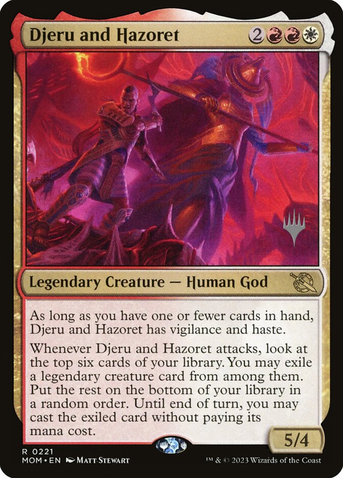 Djeru and Hazoret 221 (Promo Pack: March of the Machine)  - Foil | Good Games Adelaide SA
