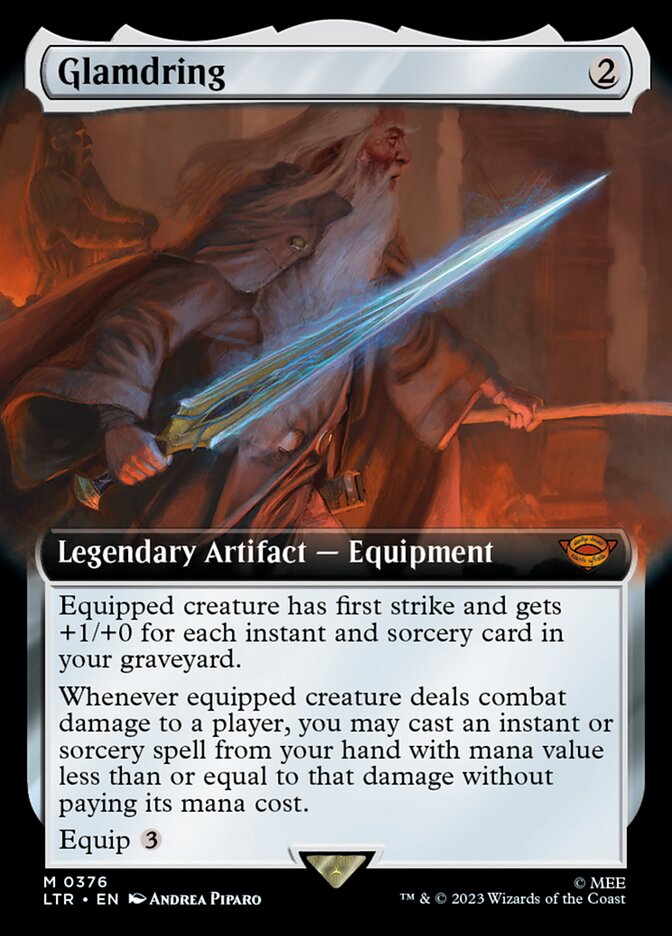 Glamdring 376 (Universes Beyond: The Lord of the Rings: Tales of Middle-earth)  - Extended Art Foil | Good Games Adelaide SA