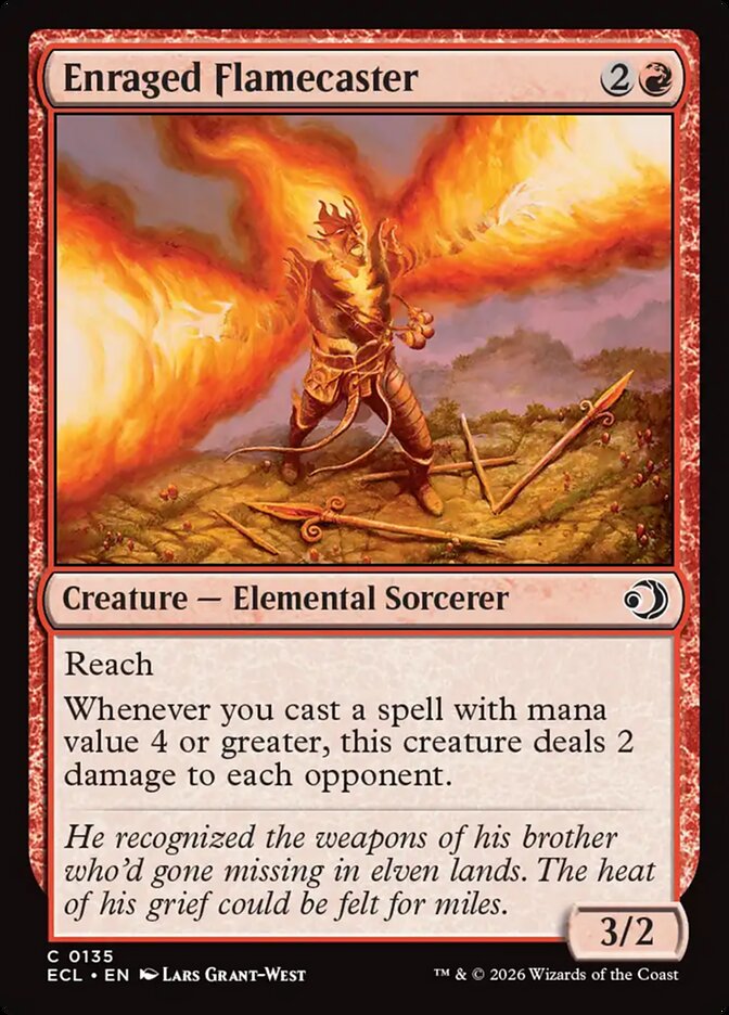 Enraged Flamecaster 135 (Lorwyn Eclipsed)  - Foil | Good Games Adelaide SA