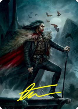 Dracula Blood Immortal Art Card Gold Stamped Signature 71 (Art Series: Innistrad: Crimson Vow)  | Good Games Adelaide SA