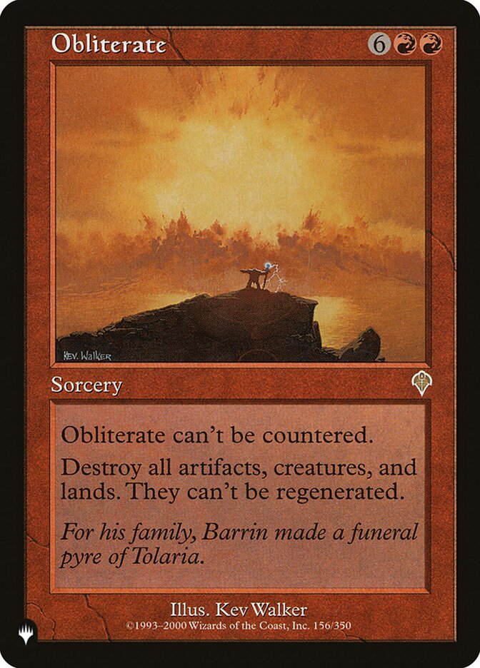 Obliterate 156/350 (The List Reprints)  | Good Games Adelaide SA