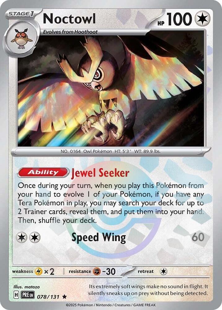 Noctowl 078/131 (SV: Prismatic Evolutions)  - Poke Ball Holofoil | Good Games Adelaide SA