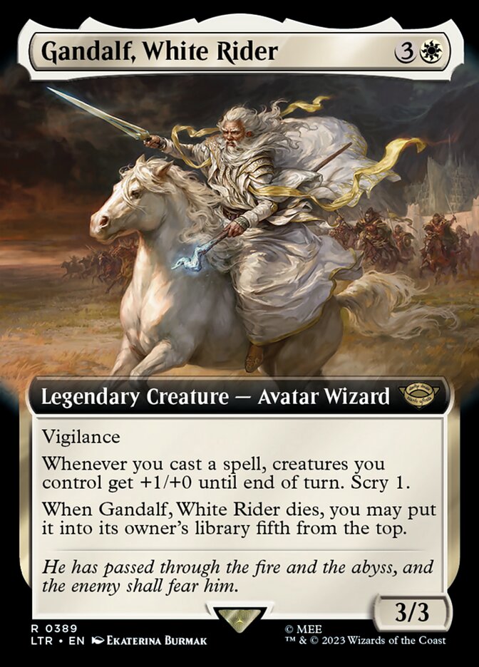 Gandalf, White Rider 389 (Universes Beyond: The Lord of the Rings: Tales of Middle-earth)  - Extended Art | Good Games Adelaide SA