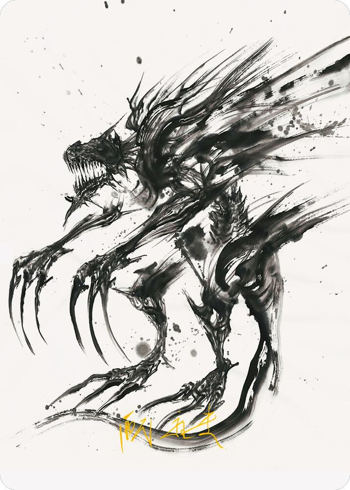 Phyrexian Obliterator Art Card Gold Stamped Signature 71 (Art Series: Phyrexia: All Will Be One)  | Good Games Adelaide SA