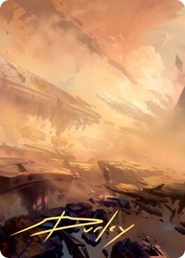 Plains Art Card 7 81 Gold Stamped Signature 7 (Art Series: Zendikar Rising)  | Good Games Adelaide SA