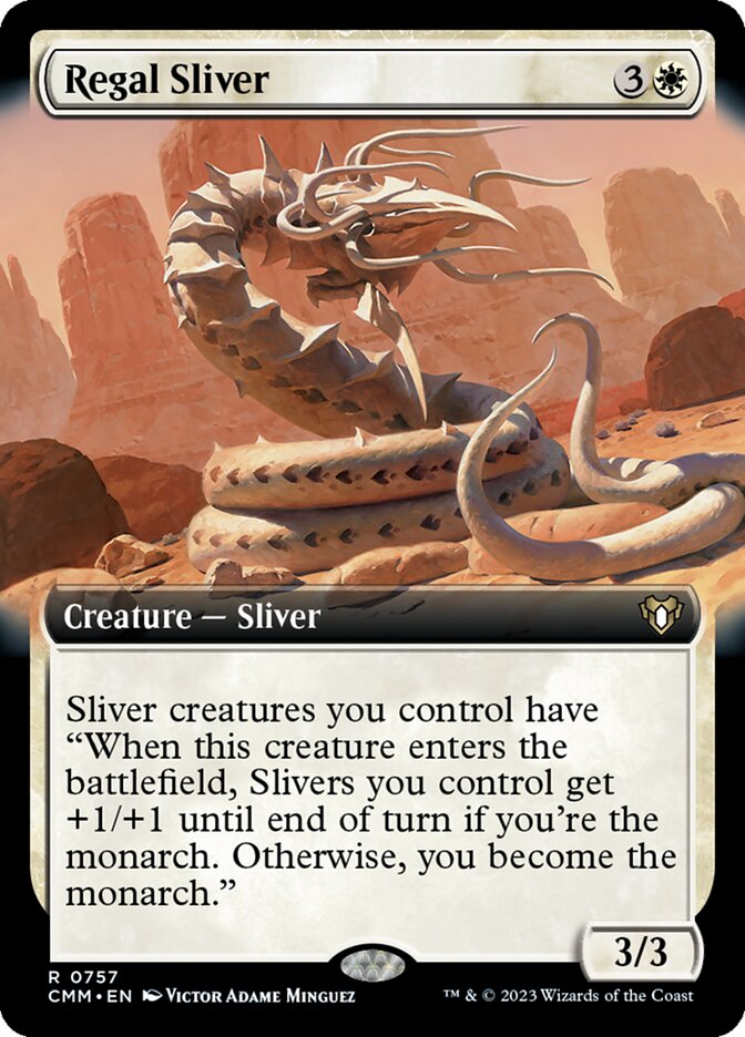 Regal Sliver Extended Art 757 (Commander Masters)  - Extended Art Foil | Good Games Adelaide SA