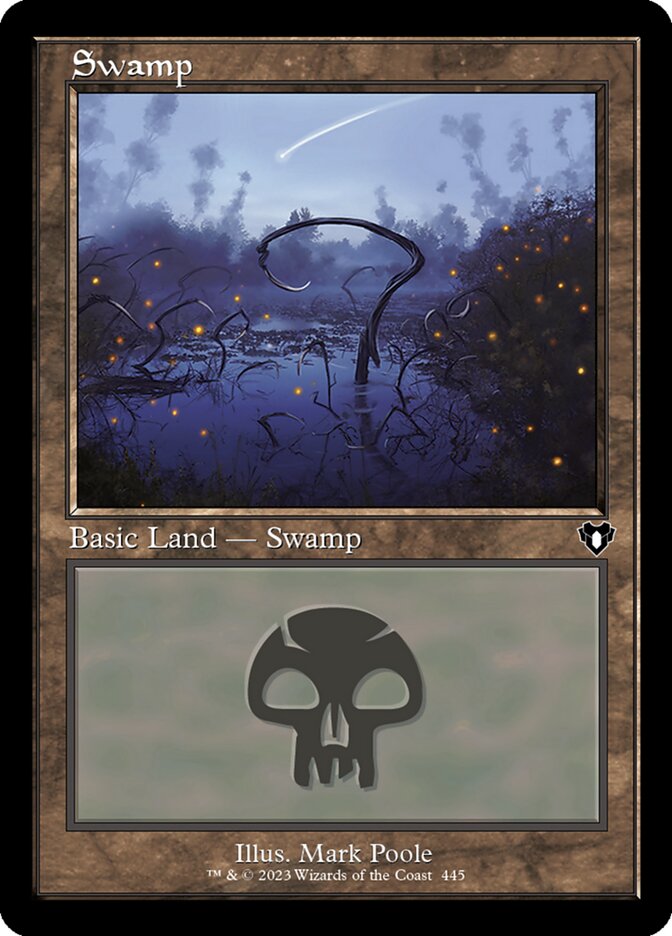 Swamp 445 (Commander Masters)  - Retro Foil | Good Games Adelaide SA