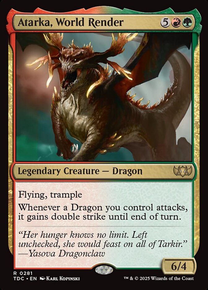 Atarka, World Render 281 (Commander: Tarkir: Dragonstorm)  | Good Games Adelaide SA