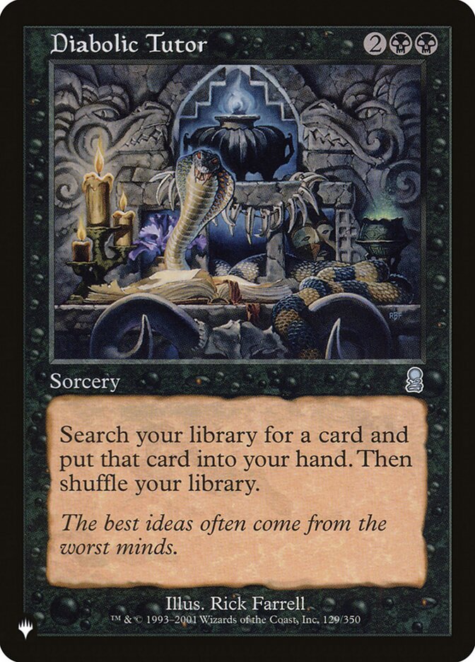 Diabolic Tutor 129/350 (The List Reprints)  | Good Games Adelaide SA
