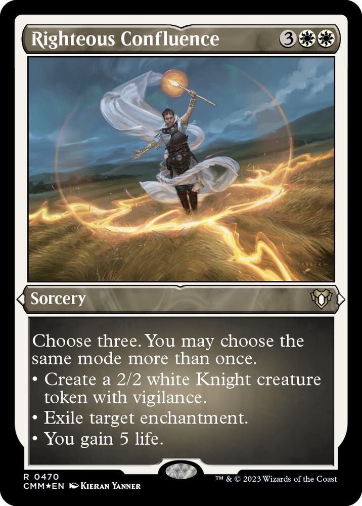 Righteous Confluence Foil Etched 470 (Commander Masters)  - Foil | Good Games Adelaide SA