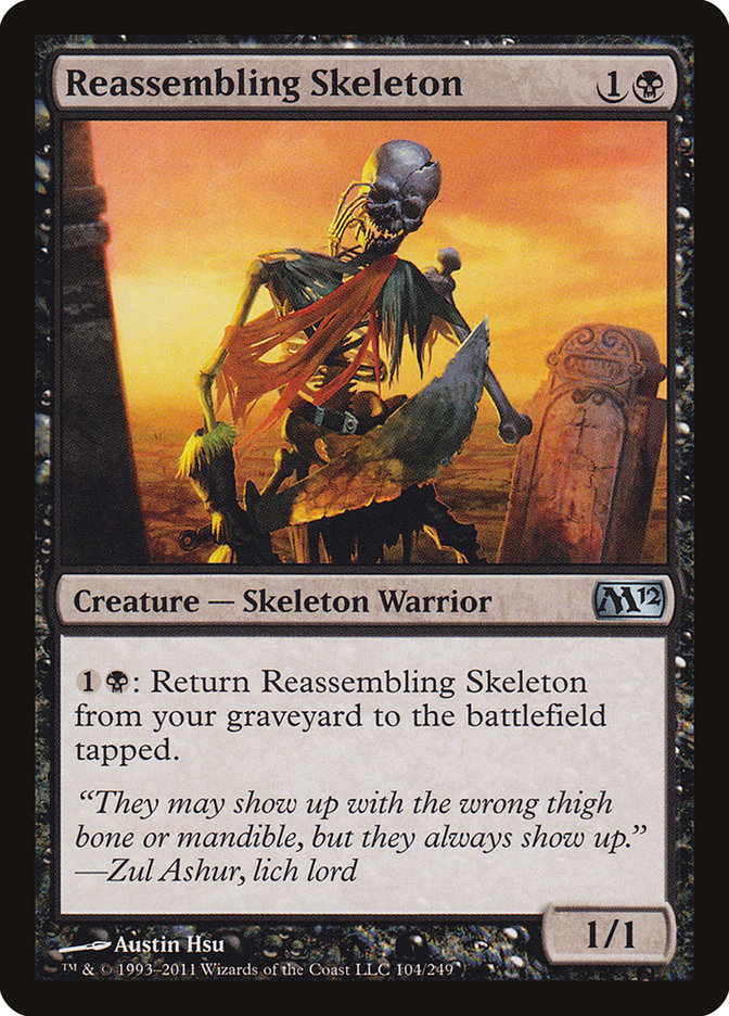 Reassembling Skeleton 104 (Magic 2012 (M12))  - Foil | Good Games Adelaide SA